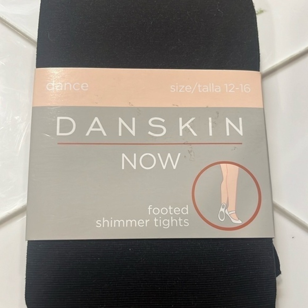 NEW  Danskin Now black footed shimmer gymnastic dance tights‎ multiple sizes
